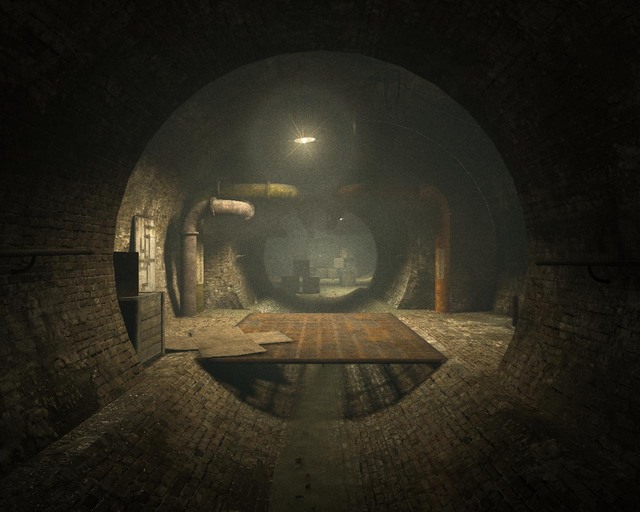 Sewer tunnel. At the end - paths leading to valves - Sewer - Walthrough - Outlast - Game Guide and Walkthrough