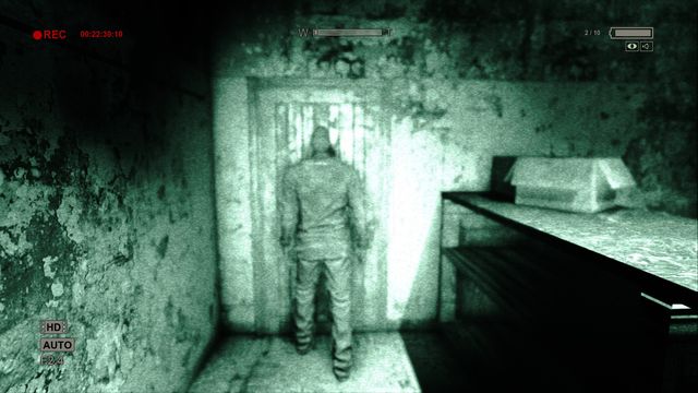 The guy is already so messed up that he is just banging his head on the door - Underground lab/Hospital - Game Walkthrough - Outlast: Whistleblower - Game Guide and Walkthrough