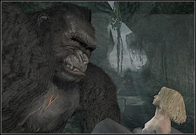 You will reach the place, where Ann will go through the opening in the wall (too small for you) - Kong - Walkthrough - Peter Jacksons King Kong - Game Guide and Walkthrough