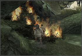 To do that, head up and set the shrubbery on fire (but be aware of attacking natives - you can hide squatting behind small rock) - Jimmy - Walkthrough - Peter Jacksons King Kong - Game Guide and Walkthrough