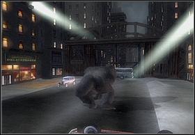 In order to move further, you must go under the bridge, but unfortunately theres a bus there - In The Streets Of New York - Walkthrough - Peter Jacksons King Kong - Game Guide and Walkthrough