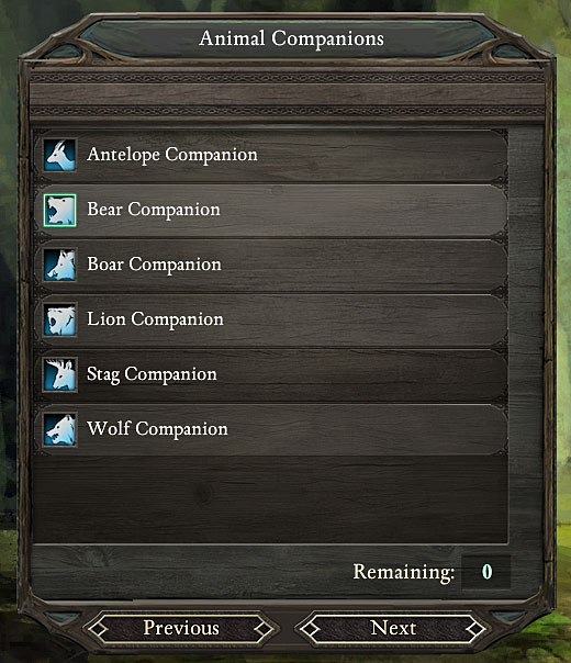 The lower in the list an animal can be found, the less recommended he is for beginners. - Ranger - Character classes - Pillars of Eternity - Game Guide and Walkthrough