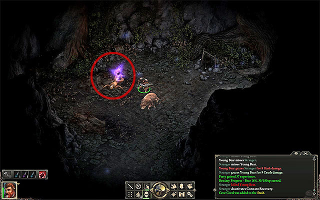 Examine the corpse in the bears cave - Side quests in Valewood - Valewood M3 - Pillars of Eternity - Game Guide and Walkthrough