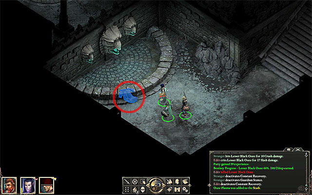 The spot where you find the silver key - Side quests in Gilded Vale - Gilded Vale M4 - Pillars of Eternity - Game Guide and Walkthrough