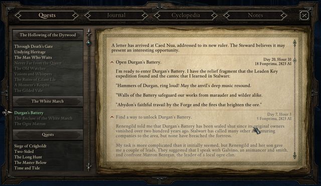 In order to open the door to Durgans Battery, you have to use the previously learned incantation. - Durgans Battery - main quest - Starting the adventure - Pillars of Eternity - Game Guide and Walkthrough