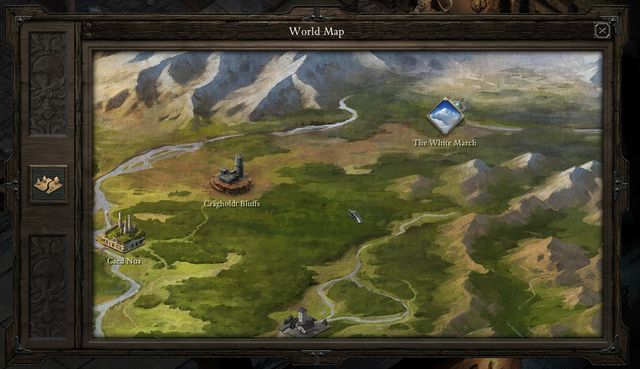 The White March Part I is adding one new location on the main map and an icon that transports you to a separate map with the territories added in the expansion. - Unlocking new territories - Starting the adventure - Pillars of Eternity - Game Guide and Walkthrough