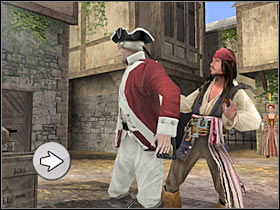There are some crates to your left and near the bridge - Mission 3 - part 1 - Mission 3 - Port Royal - Pirates of the Caribbean: At Worlds End - Game Guide and Walkthrough
