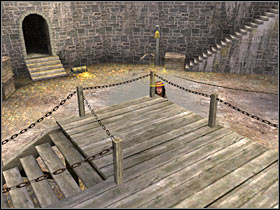 Once you've been to all glowing points, exit the square by going inside one of the buildings (#1) - Mission 3 - part 2 - Mission 3 - Port Royal - Pirates of the Caribbean: At Worlds End - Game Guide and Walkthrough