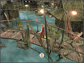 Once the explosion has occurred, a miniboss will appear in this area - Mission 8 - part 3 - Mission 8 - Singapore - Pirates of the Caribbean: At Worlds End - Game Guide and Walkthrough