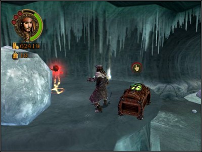 Next, go down the newly opened passage to the right, cutting down vikings as you go, until you reach a whale trapped under the ice - Viking Landing - Missions - Pirates of the Caribbean: Legend of Jack Sparrow - Game Guide and Walkthrough