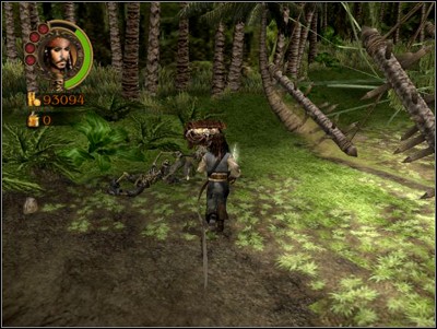 Next, there are log traps behind which, shrouded by vines, is a chest with a map piece - Sand, Sky, Rum and Gold - Missions - Pirates of the Caribbean: Legend of Jack Sparrow - Game Guide and Walkthrough