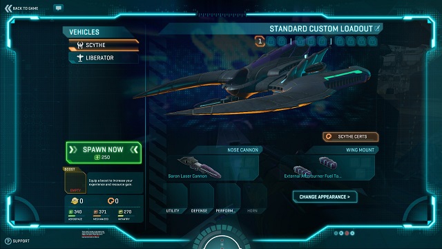 Scythe - Special vehicles and faction aircraft - Means of transport - PlanetSide 2 - Game Guide and Walkthrough