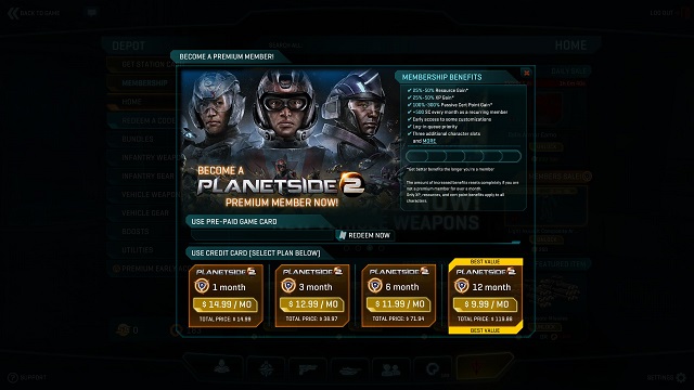 It would be so good to buy the subscription... :> - Micro-payments - PlanetSide 2 - Game Guide and Walkthrough