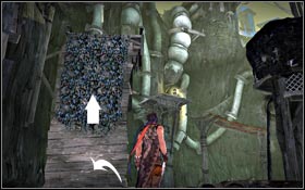 After leaving the corridor, jump on a vertical footbridge on the left and go one level higher by using the ivy - The Vale - The Cauldron - The Vale - Prince of Persia - Game Guide and Walkthrough