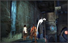 Run on the wall to reach the red ring which will move you to the other side - Ruined Citadel - The Windmills - Ruined Citadel - Prince of Persia - Game Guide and Walkthrough