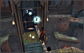 Collect 1 and 2 and then jump to pole from a beam - Ruined Citadel - The Windmills - Light Seeds - Ruined Citadel - Prince of Persia - Game Guide and Walkthrough
