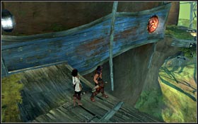 Go along the rocky wall until you reach the red ring - The Vale - Machinery Ground - Light Seeds - The Vale - Prince of Persia - Game Guide and Walkthrough