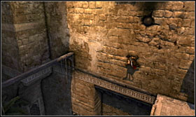 Jump from one beam onto another again and then do a wallrun to reach another one - Walkthrough - The Fortress - Walkthrough - Prince of Persia: The Forgotten Sands - Game Guide and Walkthrough