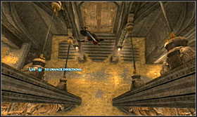 Grab the first pole, swing and to the next one on the right - Walkthrough - The Treasure Vault - Walkthrough - Prince of Persia: The Forgotten Sands - Game Guide and Walkthrough