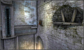 Afterwards do a wallrun between the fissures to get to the sticking out stones - Walkthrough - The Stables - Walkthrough - Prince of Persia: The Forgotten Sands - Game Guide and Walkthrough