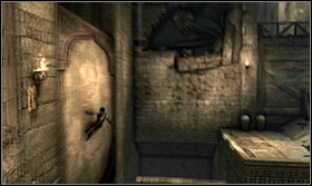 Wait for the steel boards to come down and run along them, jumping towards the platform at the end - Walkthrough - The Works - Walkthrough - Prince of Persia: The Forgotten Sands - Game Guide and Walkthrough
