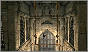 Run up the door, bounce off and grab the lever - Walkthrough - The Works - Walkthrough - Prince of Persia: The Forgotten Sands - Game Guide and Walkthrough