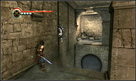 Turn the platform towards the corridor with a beam sticking out, jump there and run below some more saws - Walkthrough - The Works - Walkthrough - Prince of Persia: The Forgotten Sands - Game Guide and Walkthrough