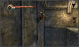 Once by the curve, wait for the spikes to rise up, wallrun and jump towards the corridor - Walkthrough - The Works - Walkthrough - Prince of Persia: The Forgotten Sands - Game Guide and Walkthrough