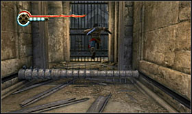 You have to jump over the beam at the right moment - Walkthrough - The Works - Walkthrough - Prince of Persia: The Forgotten Sands - Game Guide and Walkthrough