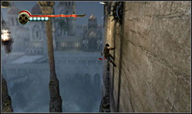 Move on from the destroyed terrace towards the columns, while looking out for the saws - Walkthrough - The Palace Courtyard - Walkthrough - Prince of Persia: The Forgotten Sands - Game Guide and Walkthrough