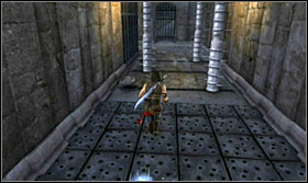Run across the spikes floor without stopping and manoeuvre past the spiked beams - Walkthrough - Fortress Gates - Walkthrough - Prince of Persia: The Forgotten Sands - Game Guide and Walkthrough