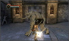 Kill all the enemies before going into the trap-filled corridor - Walkthrough - Fortress Gates - Walkthrough - Prince of Persia: The Forgotten Sands - Game Guide and Walkthrough