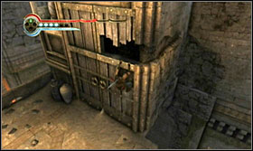 Wallrun right and jump onto the beam - Walkthrough - The Prison - Walkthrough - Prince of Persia: The Forgotten Sands - Game Guide and Walkthrough