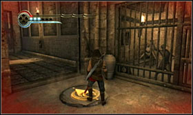 Go up the last column and you will get to a corridor leading to the prison - Walkthrough - Fortress Gates - Walkthrough - Prince of Persia: The Forgotten Sands - Game Guide and Walkthrough