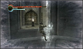 Jump onto the higher level, run up the door and jump onto the lever - Walkthrough - The Sewer - Walkthrough - Prince of Persia: The Forgotten Sands - Game Guide and Walkthrough
