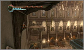 Wait for the water to come out, freeze time and jump round the room - Walkthrough - The Baths - Walkthrough - Prince of Persia: The Forgotten Sands - Game Guide and Walkthrough