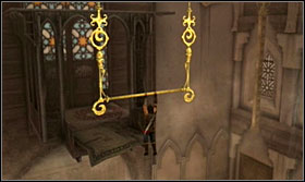 Eventually bounce off the wall onto the lever and from it onto the activated waterspouts - Walkthrough - The Baths - Walkthrough - Prince of Persia: The Forgotten Sands - Game Guide and Walkthrough