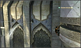 Go right; use the fissure in the wall and water sprouts to get near the lever - Walkthrough - The Observatory - Walkthrough - Prince of Persia: The Forgotten Sands - Game Guide and Walkthrough
