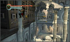 Go along the wall and use the poles to get near the next group of enemies - Walkthrough - The Terrace - Walkthrough - Prince of Persia: The Forgotten Sands - Game Guide and Walkthrough