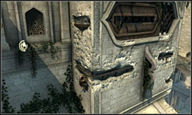 Jump onto the pole, activate the switch in the wall and then quickly move on right - Walkthrough - The Terrace - Walkthrough - Prince of Persia: The Forgotten Sands - Game Guide and Walkthrough