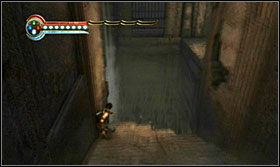 Finish the fight with Ratash; slide down the ramp while keeping to the left side and jump towards the side corridor - Walkthrough - Solomons Tomb - Walkthrough - Prince of Persia: The Forgotten Sands - Game Guide and Walkthrough