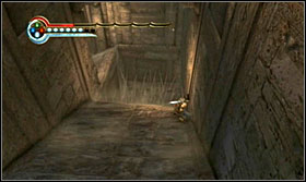 Go through the spiked narrowing and slide down the ramp while keeping to the right side - Walkthrough - Solomons Tomb - Walkthrough - Prince of Persia: The Forgotten Sands - Game Guide and Walkthrough
