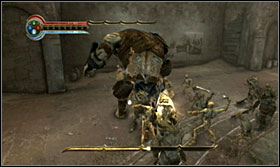 After the scene, you will have to fight a big sand monster and a dozen of smaller ones - Walkthrough - The Ruins of Rekem - Walkthrough - Prince of Persia: The Forgotten Sands - Game Guide and Walkthrough