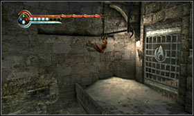 Roll under the crate, jump onto the fissure to the left and move to the left side of the room - Walkthrough - Rekems Throne Room - Walkthrough - Prince of Persia: The Forgotten Sands - Game Guide and Walkthrough