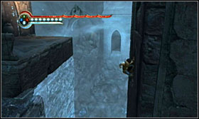 At this spot you have to carefully switch between the visible wall fragment in order to bounce off them and get to the ledge in the distance - Walkthrough - The Kings Tower - Walkthrough - Prince of Persia: The Forgotten Sands - Game Guide and Walkthrough