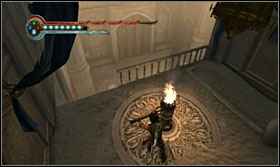 From the pole jump towards the bird, followed by a jump onto the level with the crane - turn it to unlock the first part of the door blockade - Walkthrough - The Palace - Walkthrough - Prince of Persia: The Forgotten Sands - Game Guide and Walkthrough