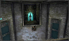After you go through the room with the crank, you will find yourself in a round room with motionless soldiers turned into sand figures - Sarcophaguses - Walkthrough - Prince of Persia: The Forgotten Sands - Game Guide and Walkthrough