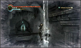 By the exit from the first part of the room, jump onto the waterspout and climb it almost to the very ceiling - Sarcophaguses - Walkthrough - Prince of Persia: The Forgotten Sands - Game Guide and Walkthrough