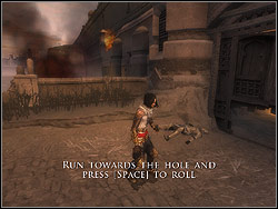 You start in front of the partly broken entrance gate - The Ramparts - Walkthrough - Prince of Persia: The Two Thrones - Game Guide and Walkthrough