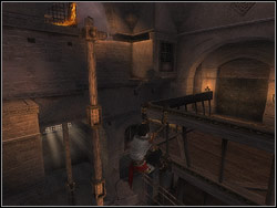 After a few steps jump onto railed platform located higher - The Ramparts - Walkthrough - Prince of Persia: The Two Thrones - Game Guide and Walkthrough